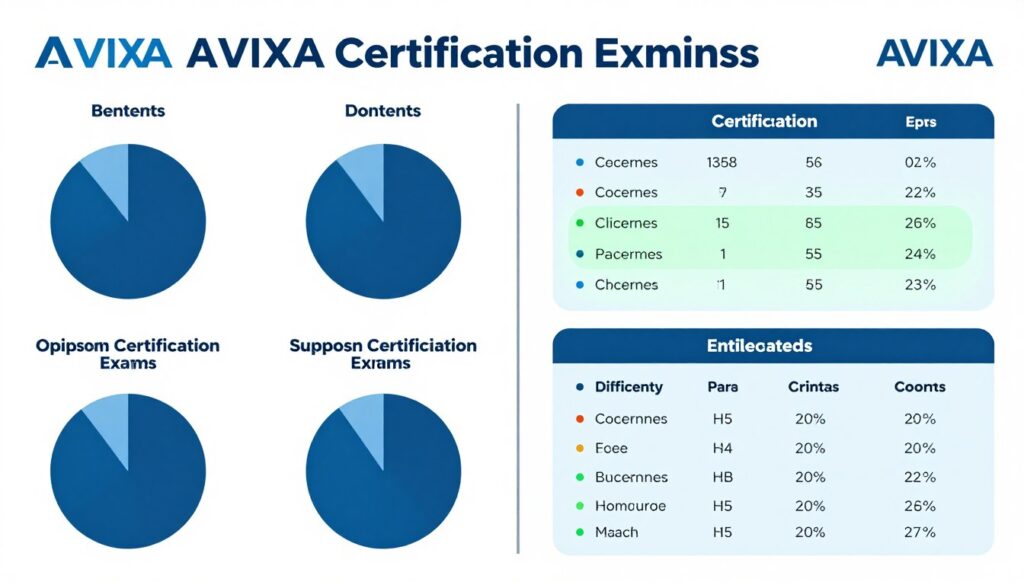 AVIXA認證考試結構與內容分析圖表