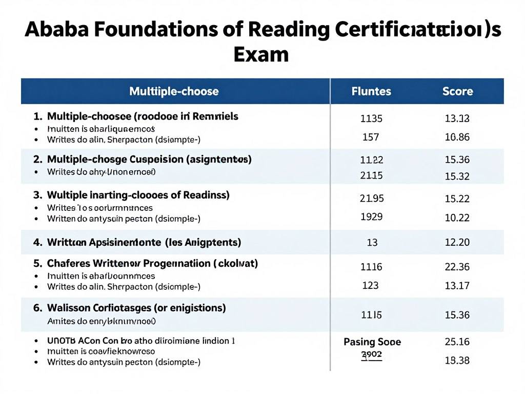 Alabama Foundations of Reading 認證考試結構圖解