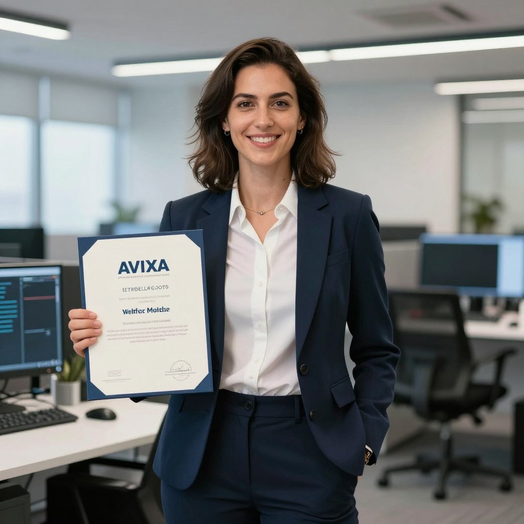 IT專業人士展示AVIXA認證證書