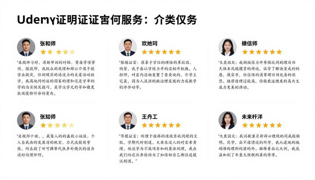 Udemy認證代考服務客戶評價展示
