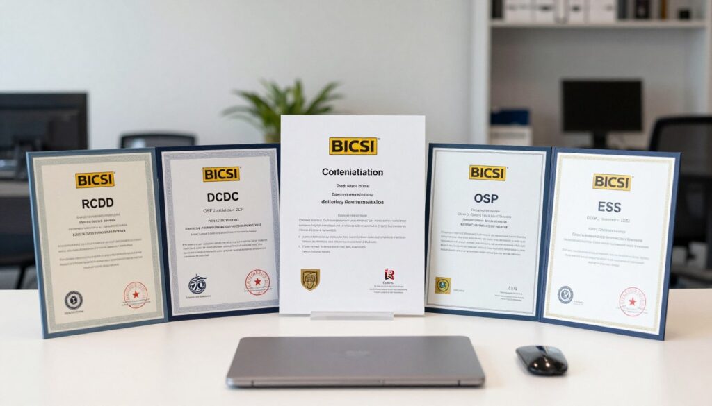 各種BICSI 認證代考證書展示
