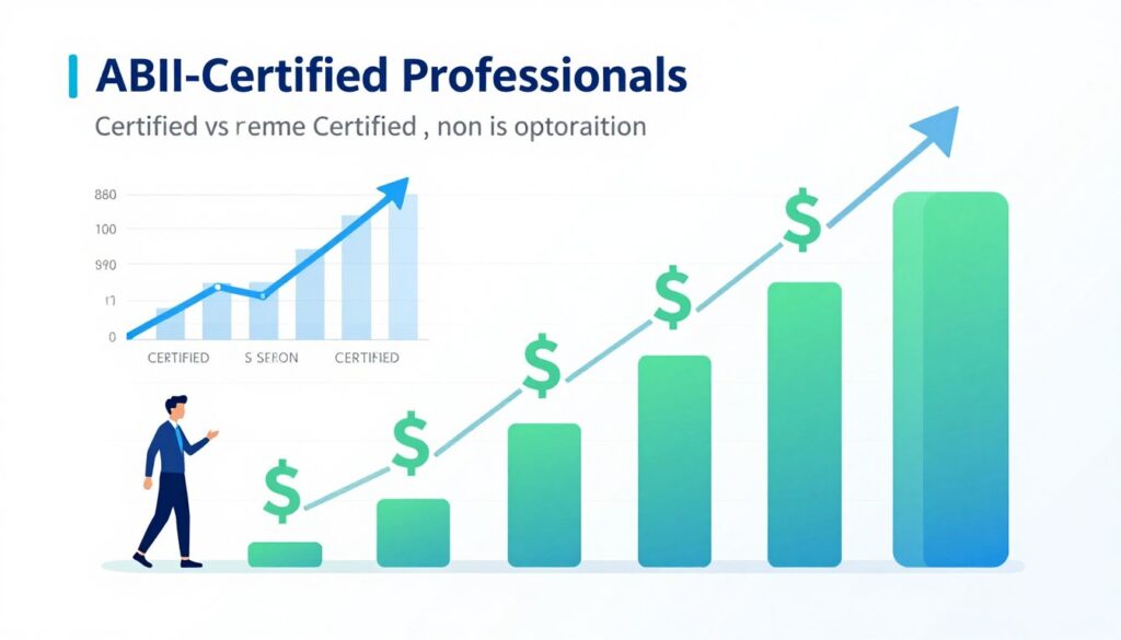 Career growth trajectory showing salary increase and promotion opportunities after obtaining ABII certification
