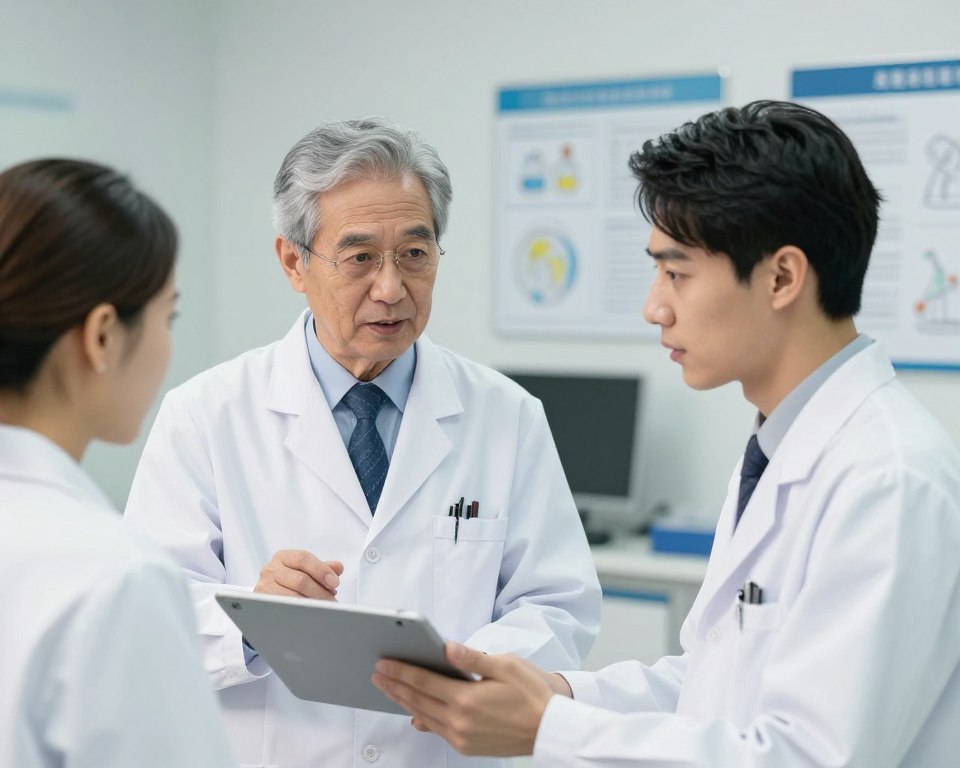 Senior board certified surgeon mentoring junior doctor in foot and ankle surgery