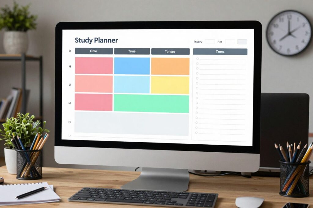 Study schedule and time management tools for medical board exam preparation