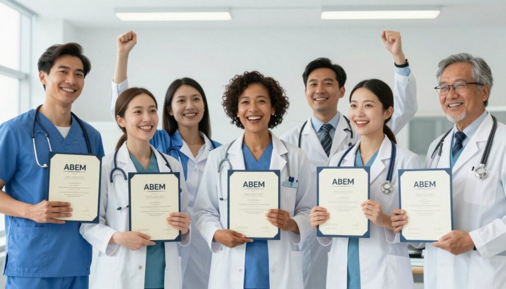 成功通過ABEM考試的學生分享喜悅