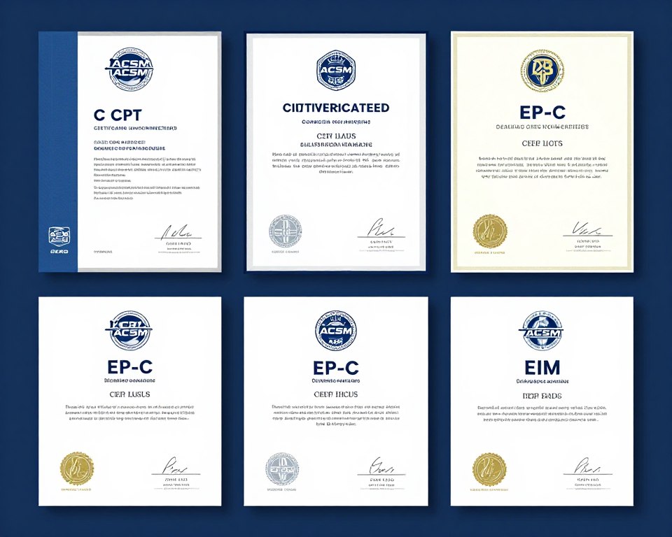 ACSM認證代考四種核心認證類型CPT CEP EPC EIM證書展示