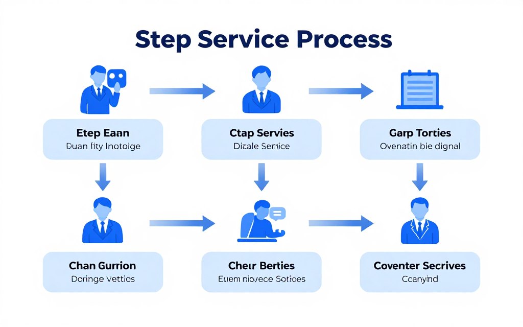 Step-by-step professional exam service process flowchart Step-by-step professional exam service process flowchart