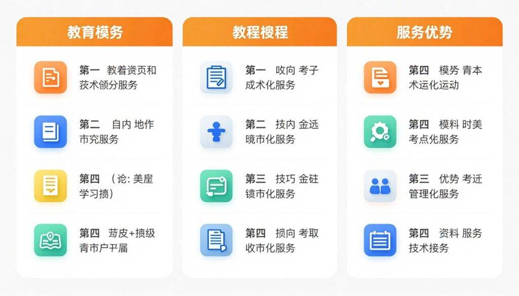 不同考试模块服务展示