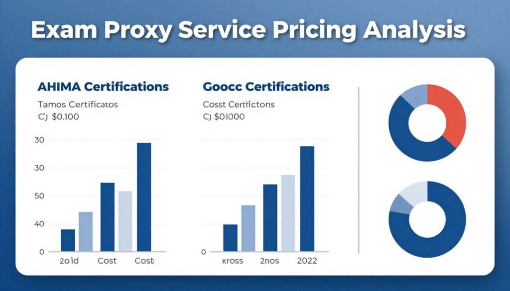 代考服務費用分析圖表展示不同認證項目的價格區間