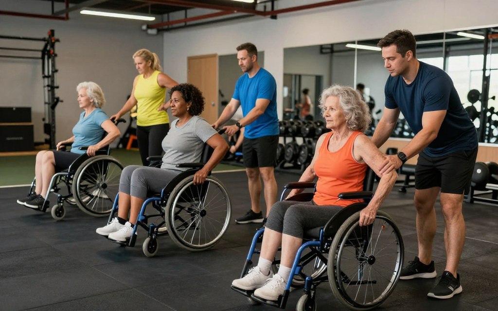 多元族群在包容性健身環境中共同參與運動訓練