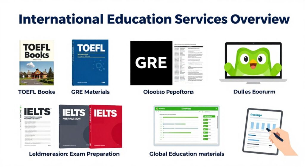 留學考試相關服務包括托福GRE等