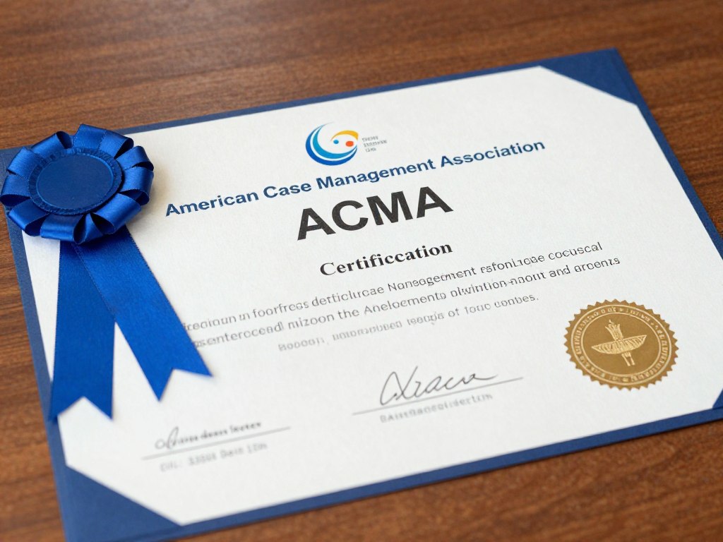 美國個案管理協會ACMA認證證書展示專業醫療保健資格
