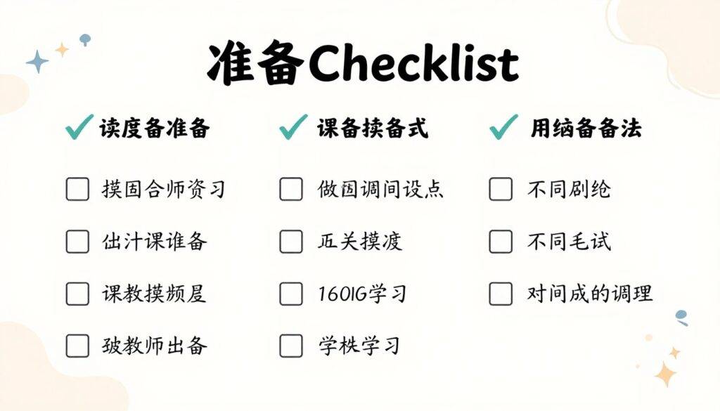 考前准备清单