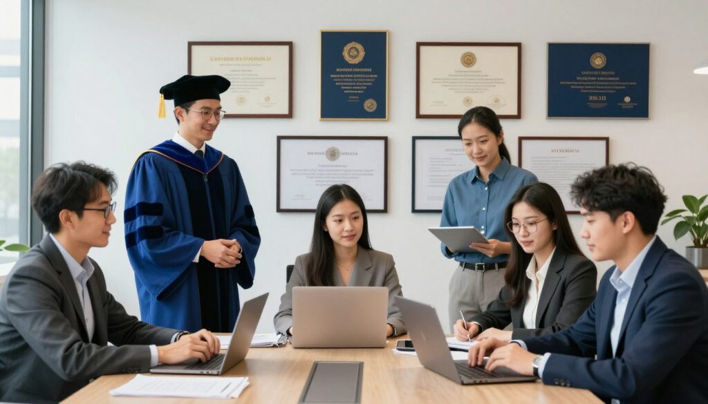 國際化的專業代考專家團隊成員展示高學歷背景和豐富經驗