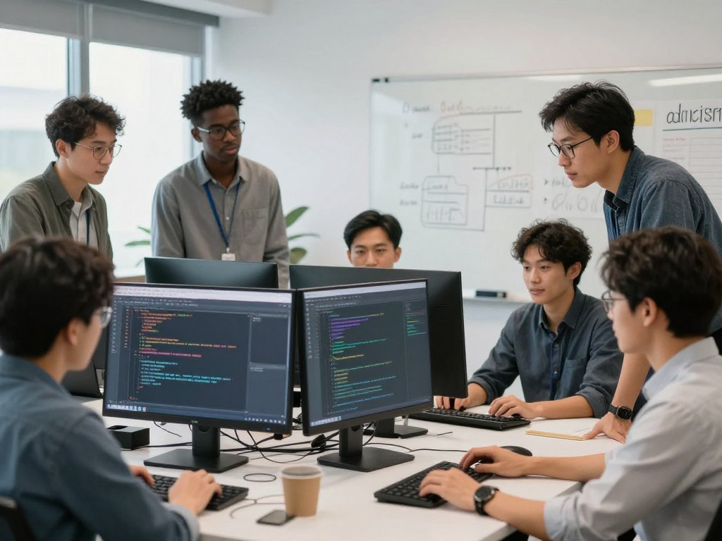 多元化專業團隊協作工作場景