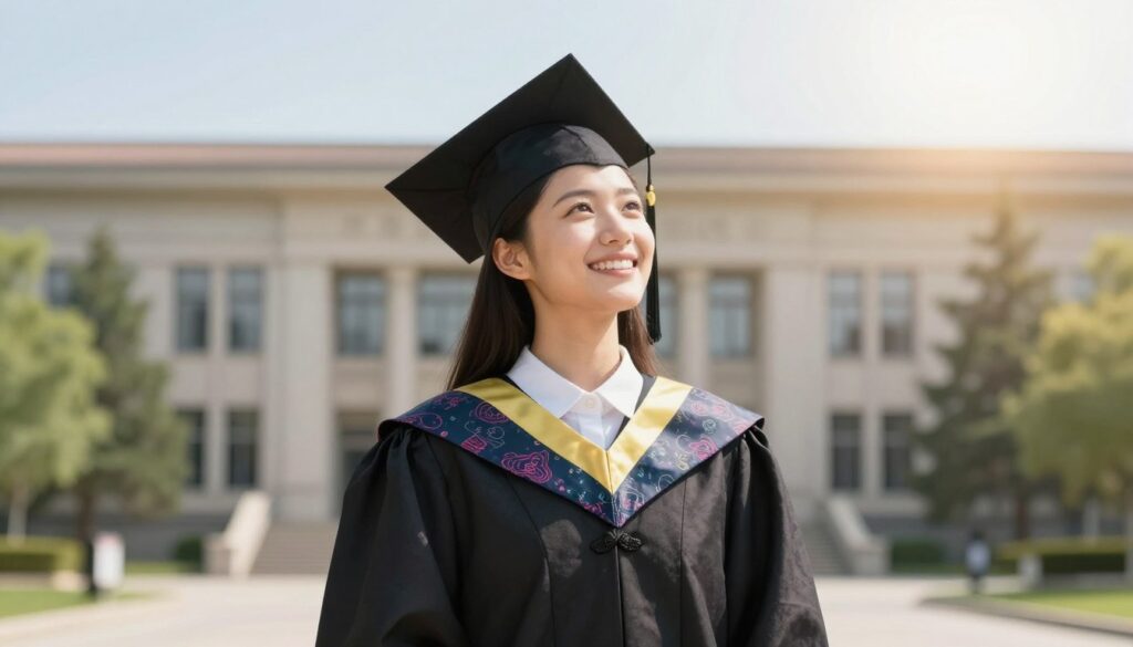 學生成功完成學業邁向未來的激勵場景