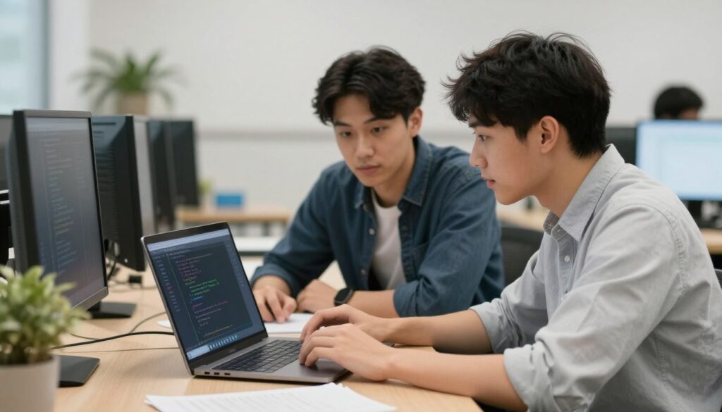 學生與導師協作學習的場景