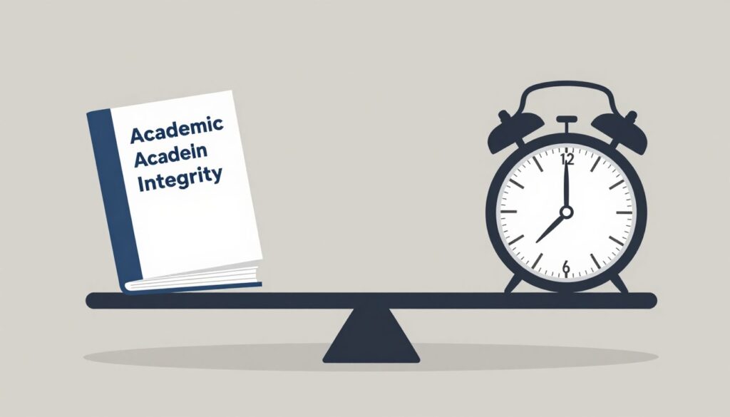 學術誠信與風險平衡概念圖