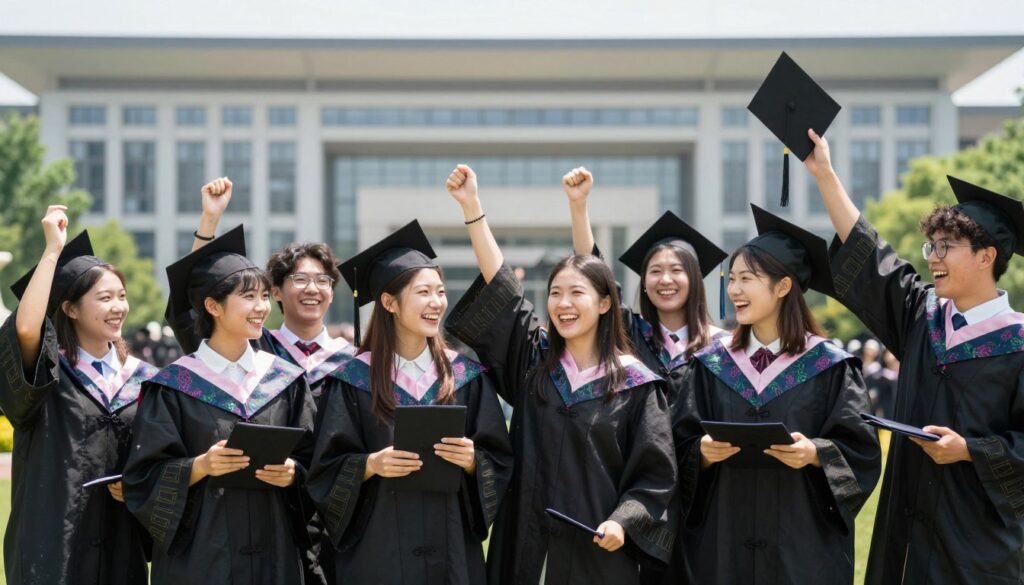 成功學生在畢業典禮上的場景