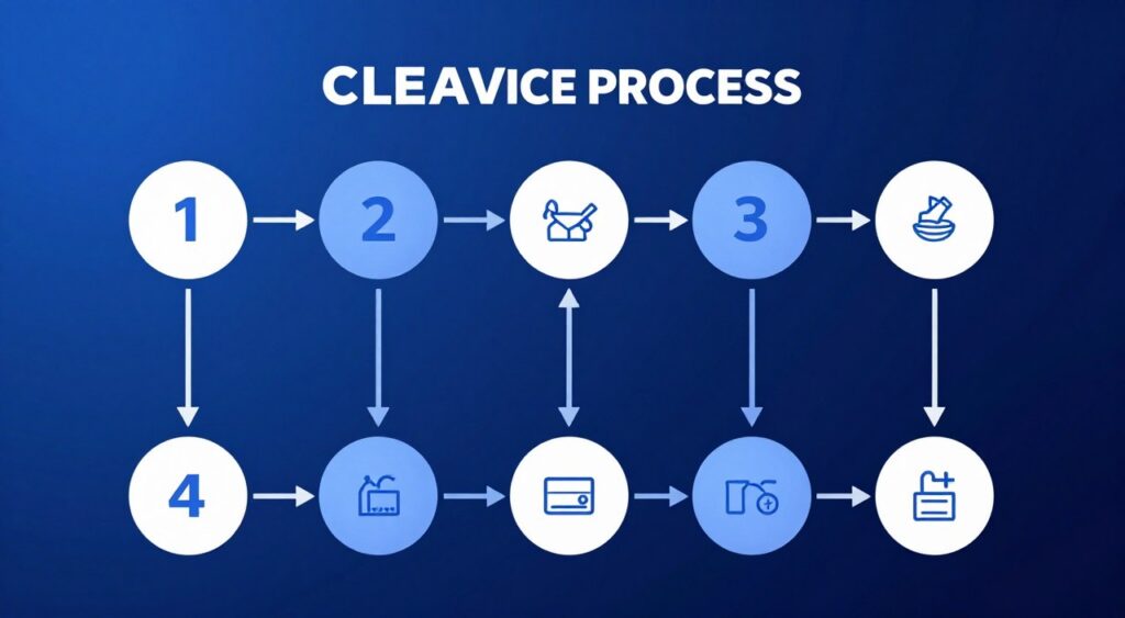 服務流程步驟示意圖展示從咨詢到完成的全過程