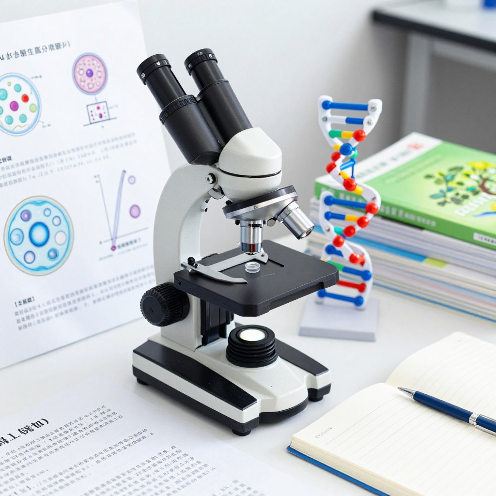生物顯微鏡觀察和細胞結構圖展示EJU生物科目代考的專業水準
