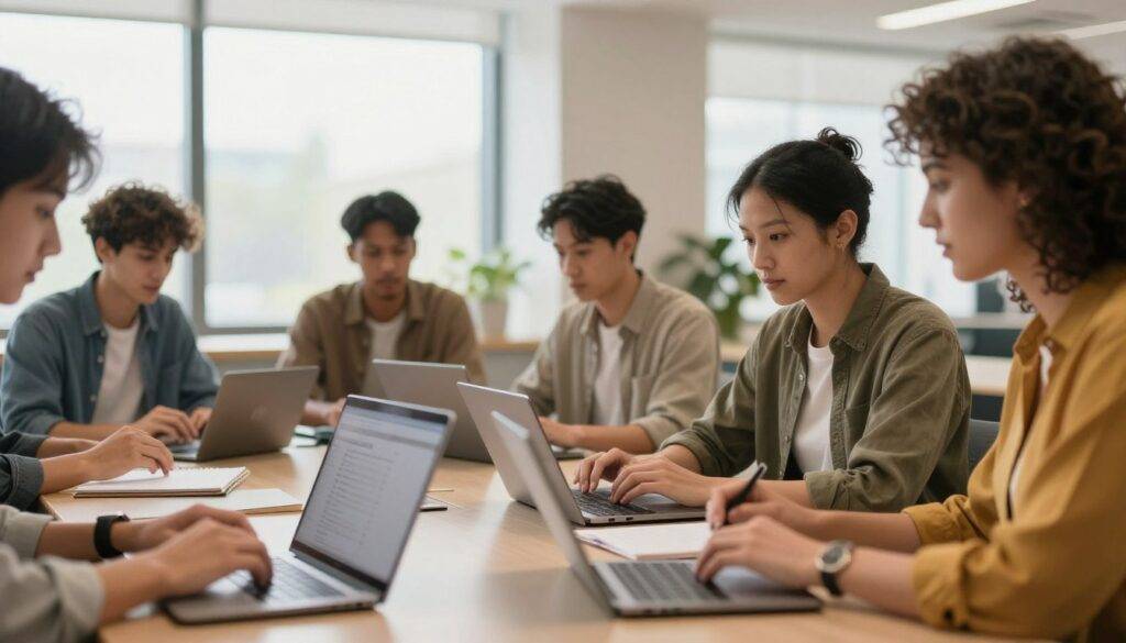 留學生代考服務展示專業團隊協作場景