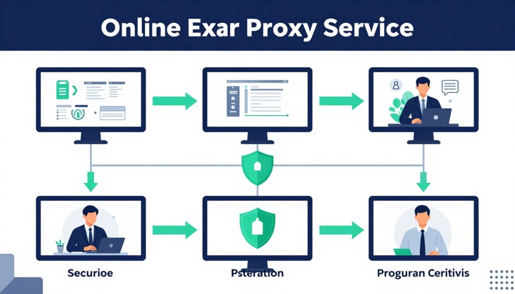 線上考試代考服務流程示意