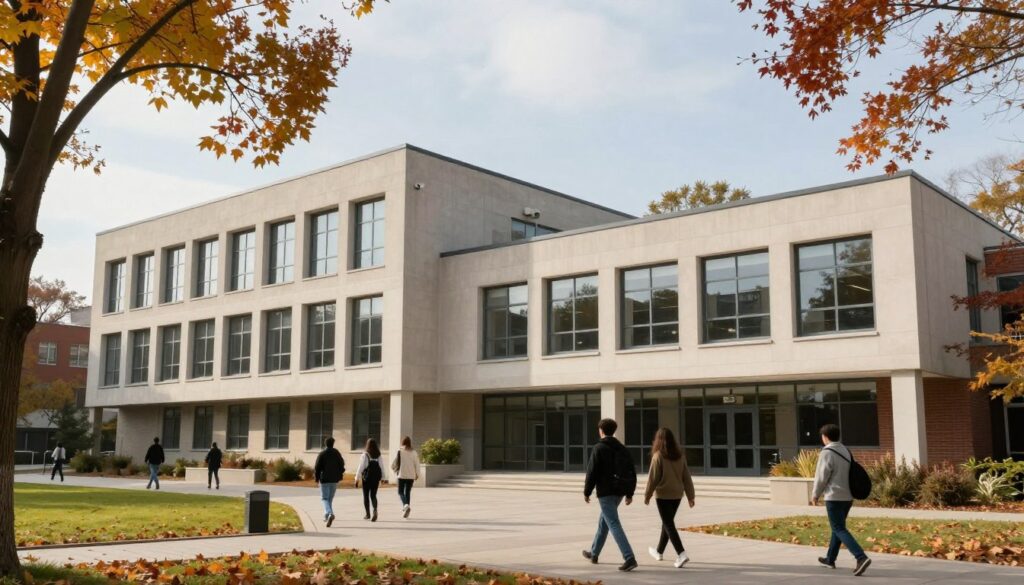 大學商學院教學樓外觀,展示學術環境