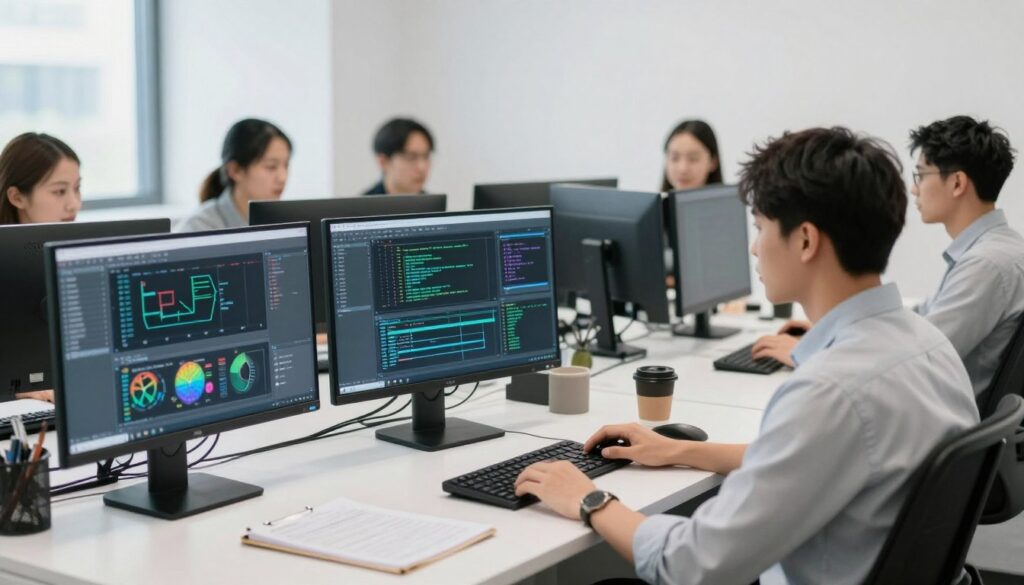 專業工程團隊協作工作場景