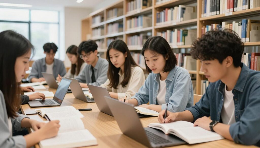 數學專業學生在圖書館學習 數學專業學生在圖書館學習