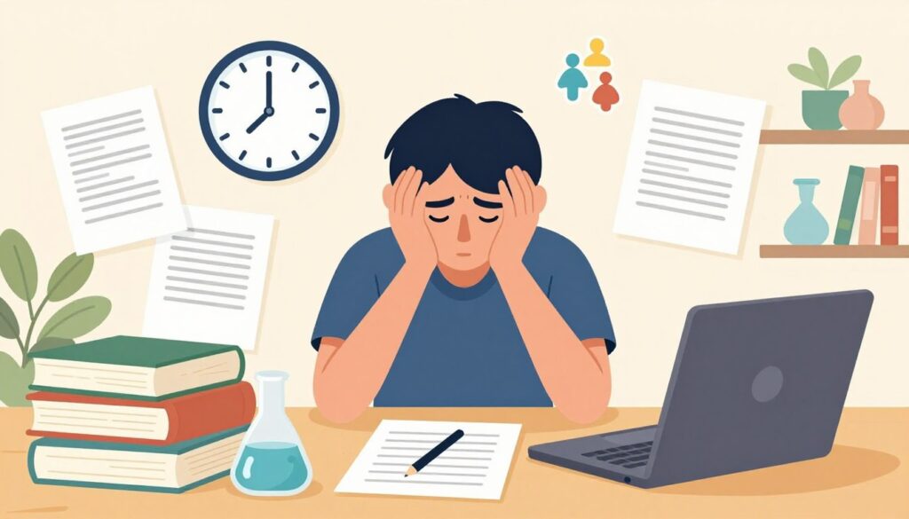 留學生學術挑戰展示學習壓力與時間管理
