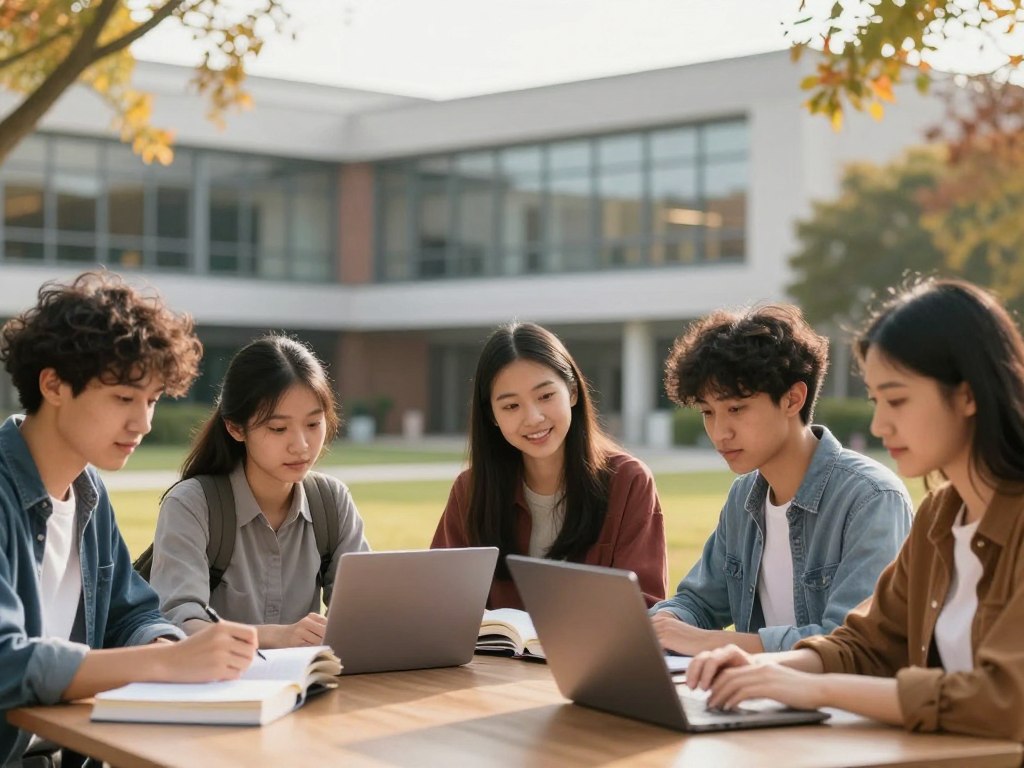 國際學生在校園學習
