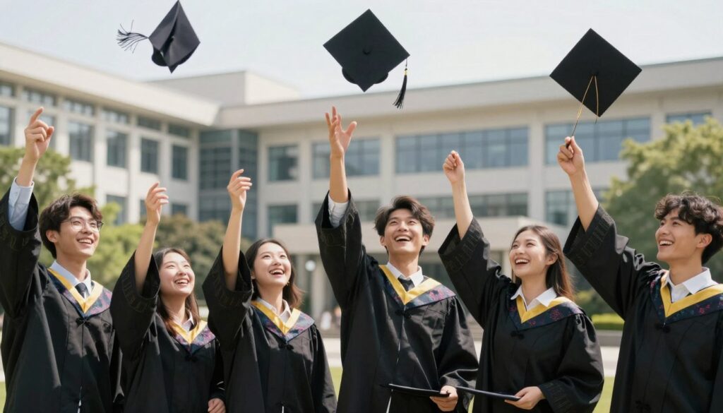 成功完成學業的學生慶祝